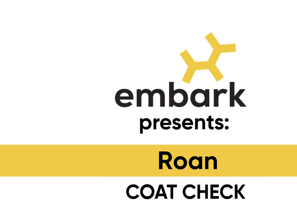 Embark Coat Check Roan Blog Header Image